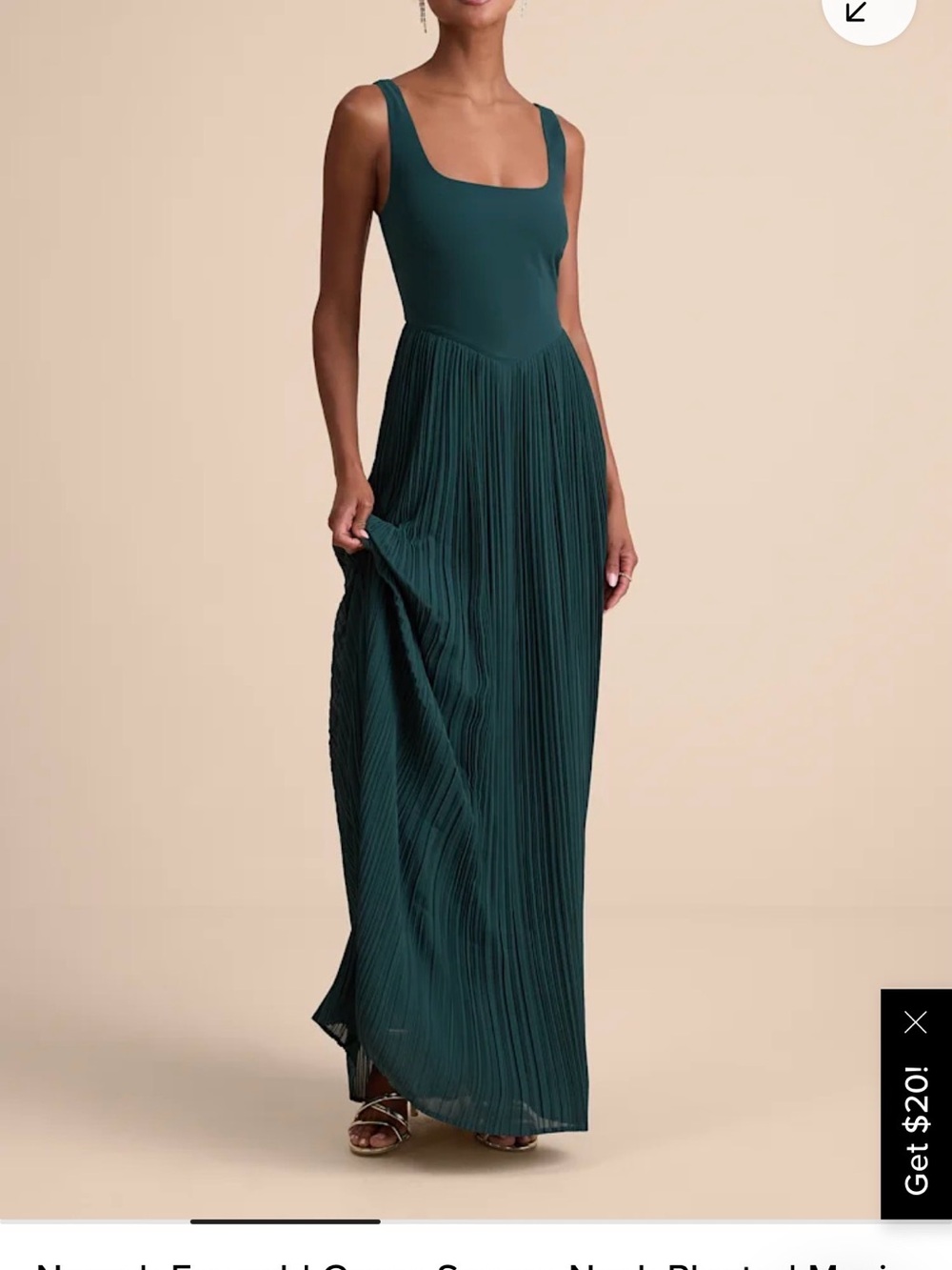 Lulu's Deep Teal Pleated Maxi Dress